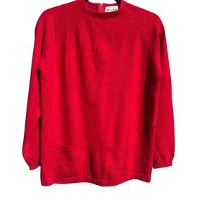 Miss Pat Vintage Red Sweater Lambswool Blend Women's Size Small